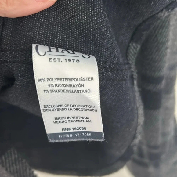 Chaps flannel button-down shirt size XXL gray and black casual pockets in front - Picture 8 of 8